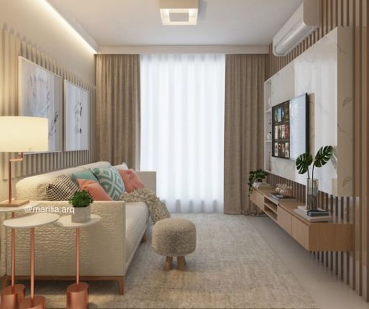 Decoração de sala pequena: Apartamento com almofadas
