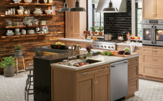 Decoração rústica: Cozinha com decoração moderna