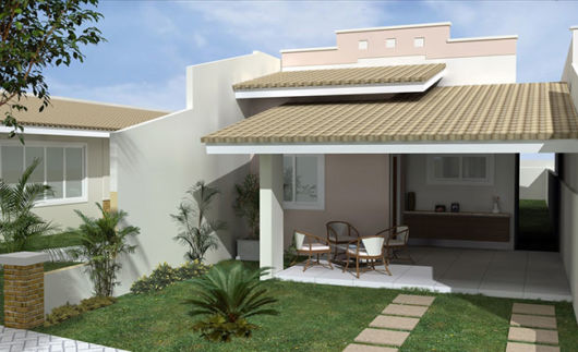 Fachadas de casas populares: Com jardim
