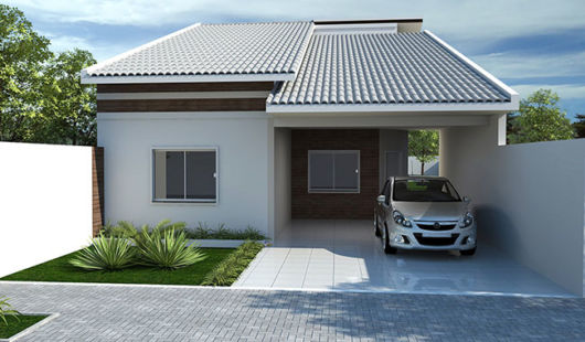 Fachadas de casas populares: Com jardim