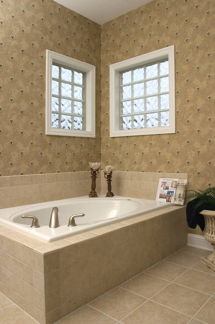 Janela com tijolos de vidro