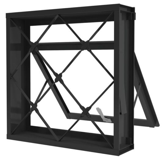 Janela estilosa com grade para banheiros e lavabos