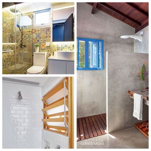 Três opções de janelas basculante para banheiros, bem como lavabos