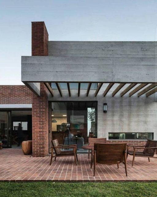 Pergolado: Em concreto