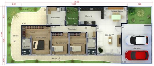 casa popular com 3 dormitórios