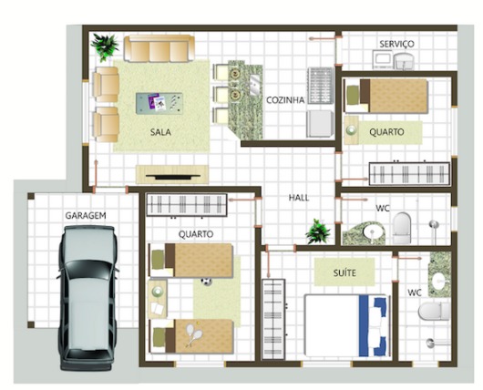 Casa popular com 3 dormitórios