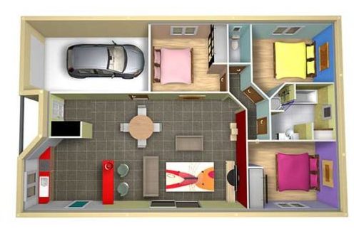 Casa popular com 3 dormitórios