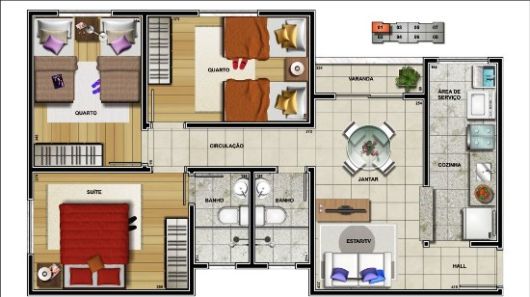 Casa popular com 3 dormitórios