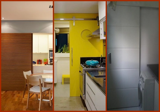 Porta de correr de madeira: Para cozinha