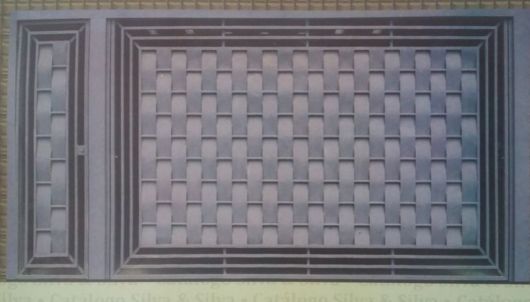 Portão basculante: Fechado cinza