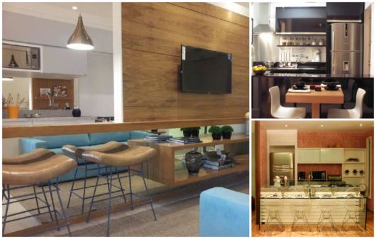 Conheça aqui muitas dicas de decoração de cozinhas americanas com salas