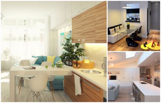 Integre a sua cozinha americana com salas de estar ou de TV