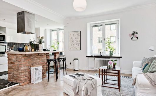 cozinha americana com sala de estar