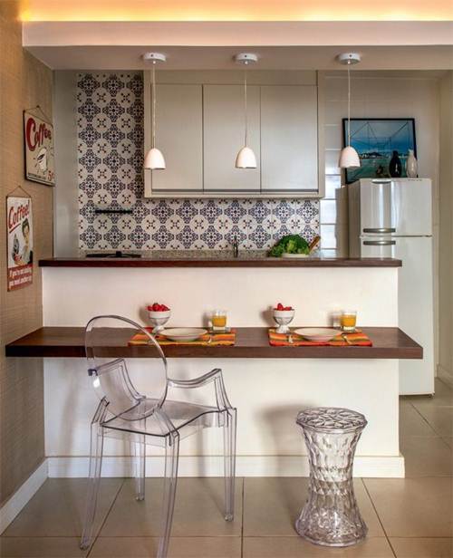 cozinha americana com sala simples