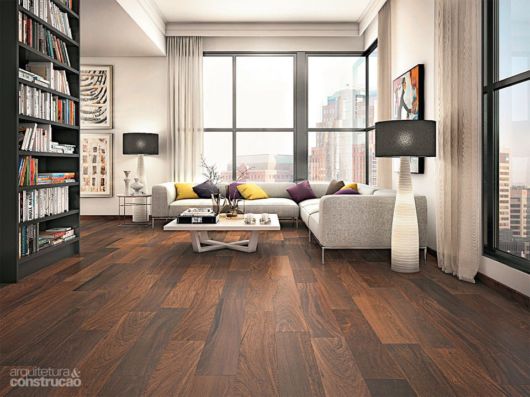 Modelos de piso para sala de madeira