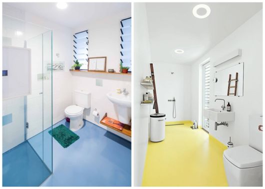 Piso de porcelanato líquido com resina para banheiro