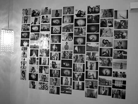 Mural de fotos: na parede