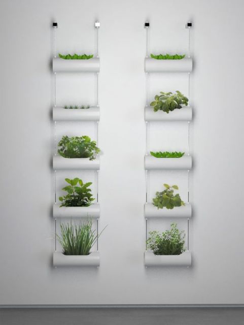Plantas artificiais: em jardim vertical