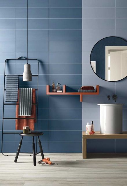 Revestimento para banheiro azul