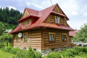 casa de madeira rústica.