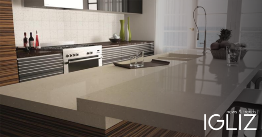 Bancada de cozinha: porcelanato cinza