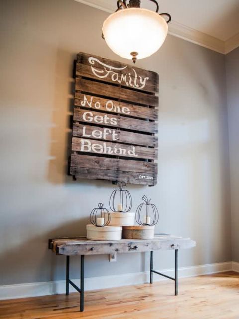 Quadro feito com palete