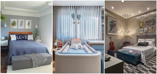 decoração em cinza e azul