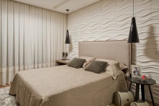 quarto com revestimento 3D