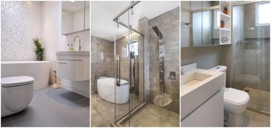 estilos de banheiros cinza