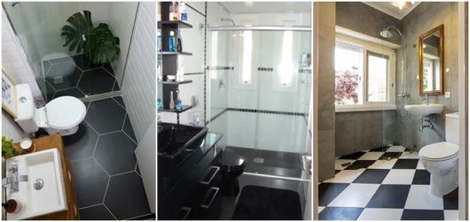 ideias para banehiro preto e branco