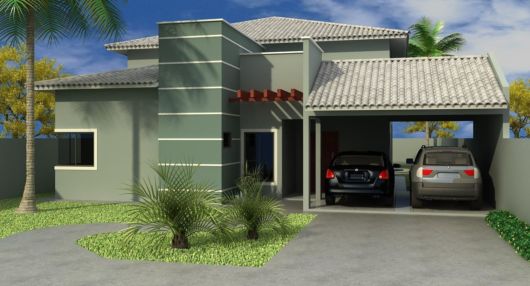 Casa com a cor verde escuro