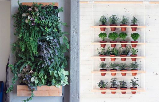 Jardim vertical: simples com vasos pequenos