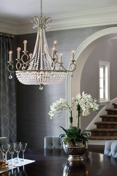 Lustre para sala de jantar: grande com critais