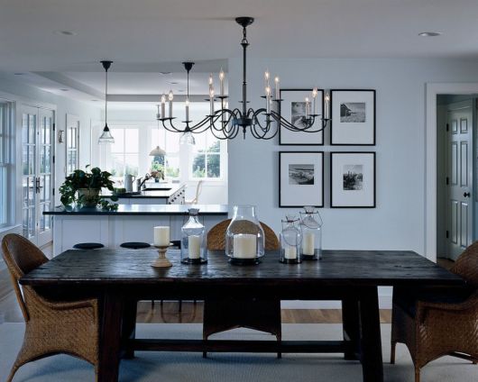 Lustre para sala de jantar: preto