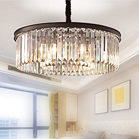 Lustre para sala de jantar: redondo em cristal