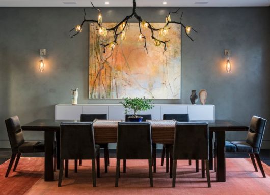 Lustre para sala de jantar: moderno preto
