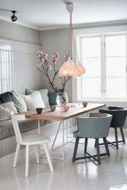 Lustre para sala de jantar: simples branco