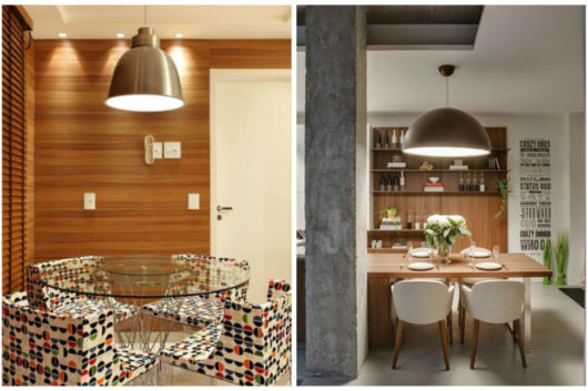 Lustre para sala de jantar: simples cinza