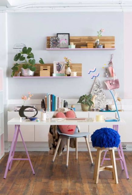 Mesa tipo cavalete para escritório