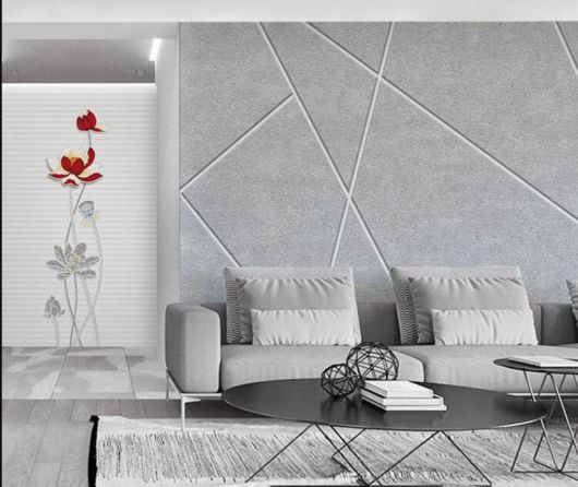 Papel de parede para sala: geométrico cinza