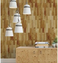 Papel de parede para sala: amadeirado escuro