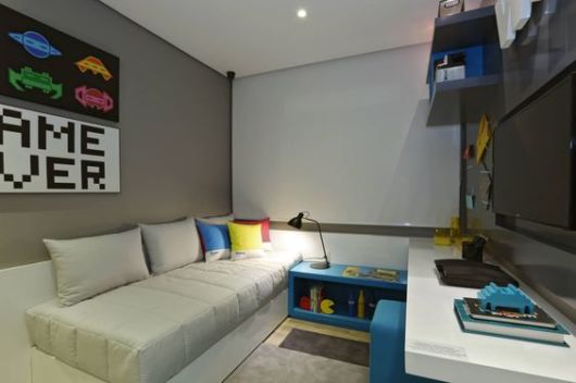 decoração moderna quarto gamer