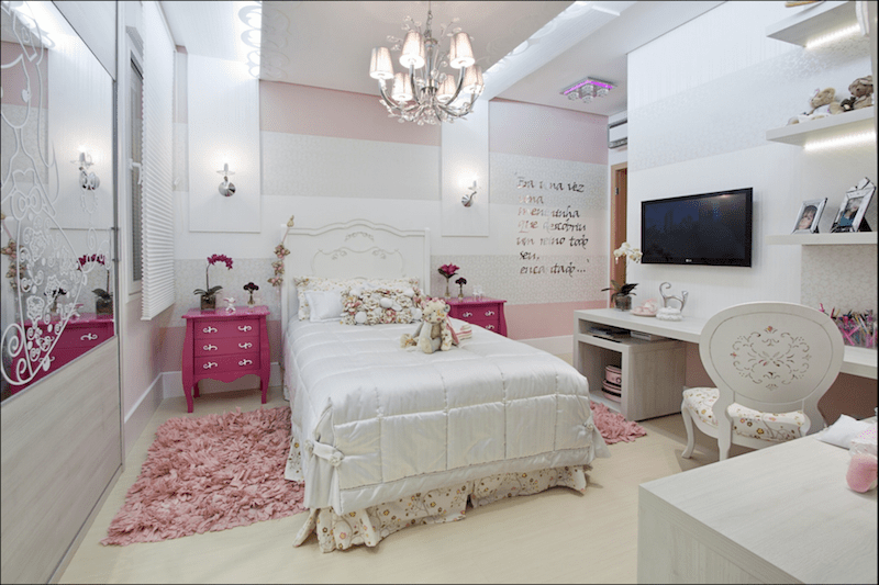 Quarto para meninas e mulheres branco