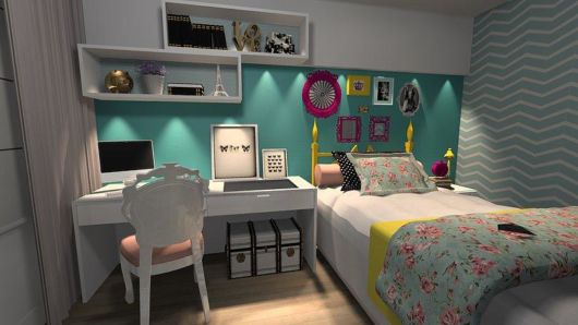 Quarto para meninas e mulheres azul