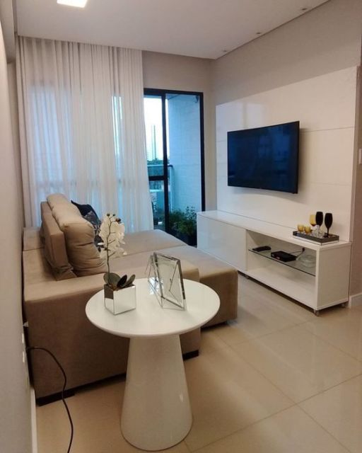 rack branco com painel