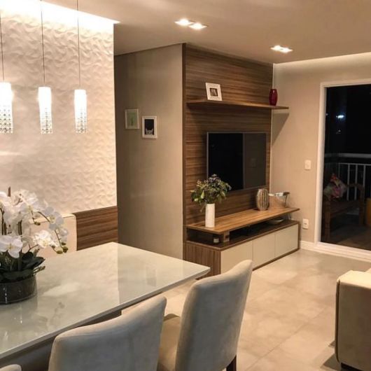 rack para sala pequena em parede inteira