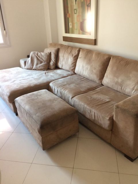 Sofá com puff e chaise