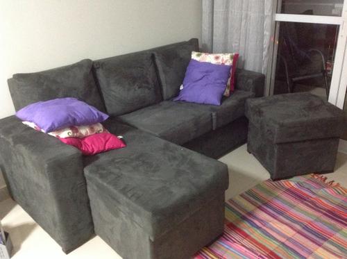 Sofá com puff e chaise