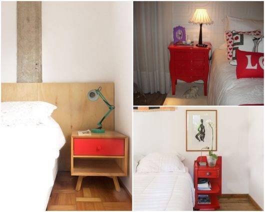 criado-mudo vermelho