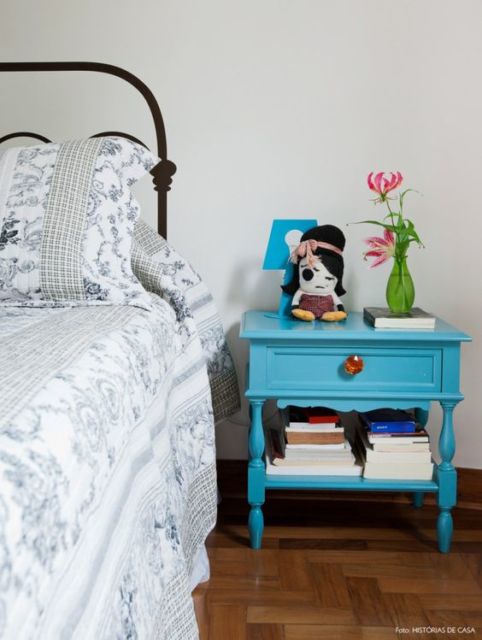 decoração com móvel azul